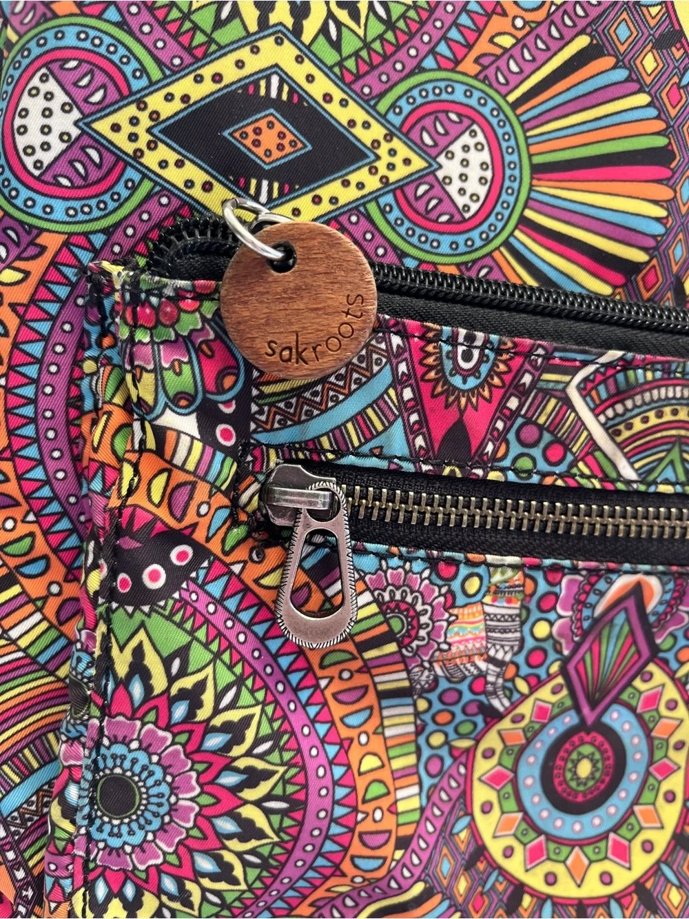 Sakroots Colorful Mandala Print Backpack Travel Daypack Llama Charm